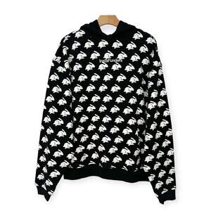 Deuce Brand | NWT | Large | Women's Black Allover White Rabbit Premium Hoodie